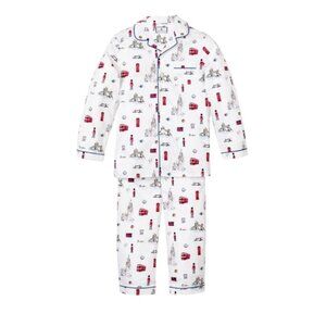 Petite Plume Boys London Print Pajama Set Size 14 Flame Resistant Cotton